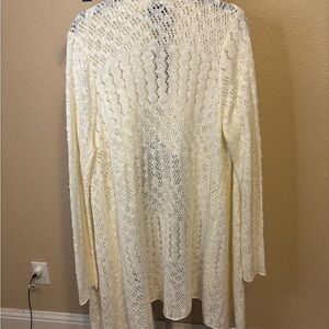 Cream Knox Rose Acrylic Knit Cardigan XXL